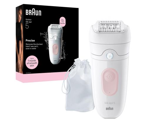 Braun Silk epil 5, märg- ja kuivkasutus, valge - Epilaator