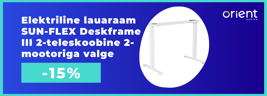 Elektriline lauaraam SUN-FLEX Deskframe III 2-teleskoobine 2-mootoriga valge