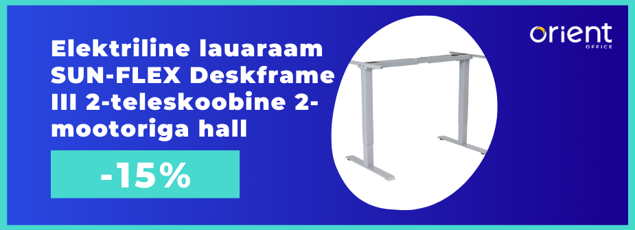 Elektriline lauaraam SUN-FLEX Deskframe III 2-teleskoobine 2-mootoriga hall