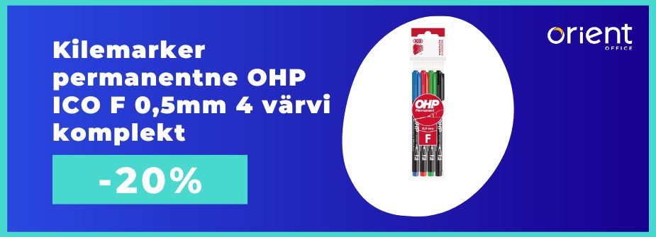 Kilemarker permanentne OHP ICO F 0,5mm 4 värvi komplekt
