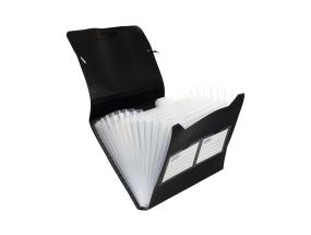 Lõõtsmapp A5 12-osaline GRAND nurgakummiga must