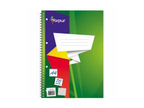 Kaustik spiraalköites A4 FORPUS ruuduline augustusega mikroperf-ga kartongkaaned 60 lehte