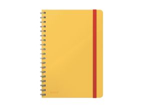 Folder in spiral binding B5 square plastic covers LEITZ Cozy yellow 80 sheets