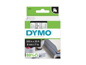 Kleepkirjalint/markeerimislint DYMO 40910 9mm x 7m must kiri/läbipaistval