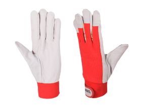 Work gloves made of goatskin PORTWEST A250 with snap fastener red XL
