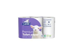 Tualettpaber 4-kihiline LAMBI Premium lumivalge 6rl