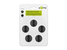 Kaablikorrastaja Goobay Clips iseliimuv must 5tk