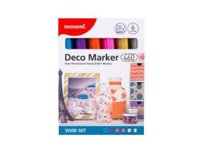 Akrüülmarkerid MonAmi Deco 460 6 metallic neoonvärvi pakis