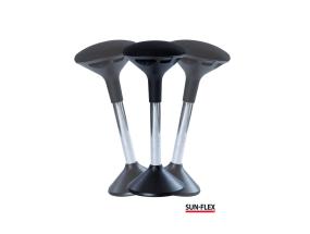 Aktiivtool SUN-FLEX Active 62-71cm, iste D-310mm, jalg D-290mm, kaal 5,6kg Black-must kangas, must jalg