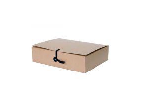 Архивная коробка SMLT 8см коричневая с застежкой на пуговицу
