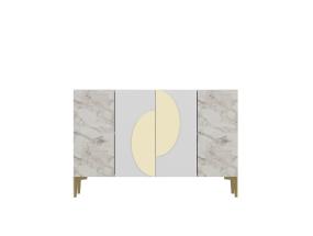 Afra KM120 - White, Ephesus Marble, Gold