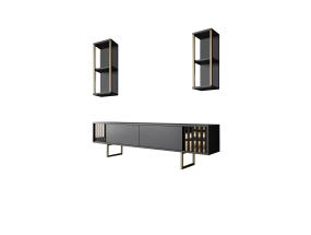 Gold Line - Anthracite, Gold