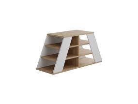 Pyramid Shoe Bench - Oak, White