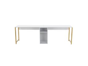Twin Study Desk - White, Gold