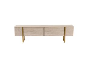 TV laud Serenity - Travertine, Gold