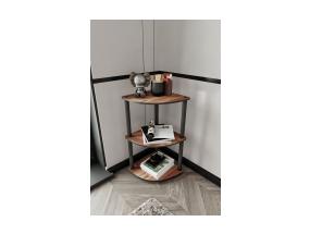 Bookcase 3-Tiers Corner - Walnut