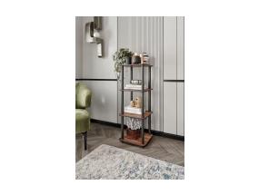 Bookcase 4 Tiers Square - Walnut