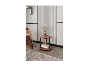 Kohvilaud Bookcase 2 Layer Round - Walnut