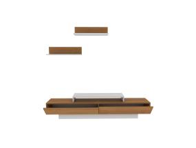 TV laud Lusi - White, Teak