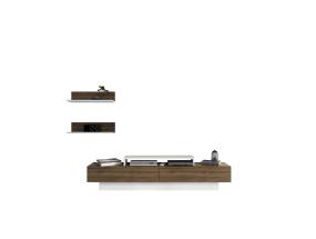 TV laud Lusi - White, Walnut