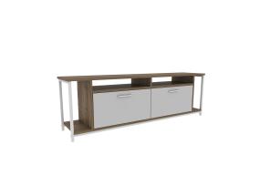 TV laud Omar - White, Walnut