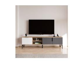 TV laud Tarz - White, Anthracite, Oak