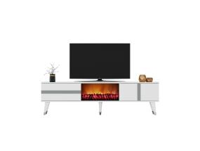 TV laud Vania Fireplace - White, Silver