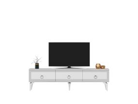 TV laud Ponny - White, Silver