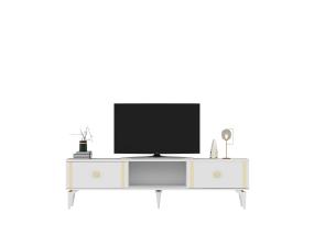 TV laud Doruk - White, Gold