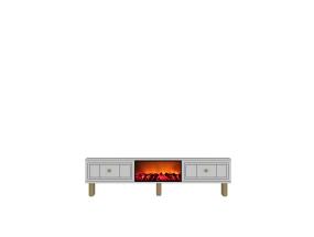TV laud Dario Bohem Fireplace - White