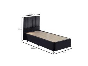 Ela Single - Black (100 x 200)