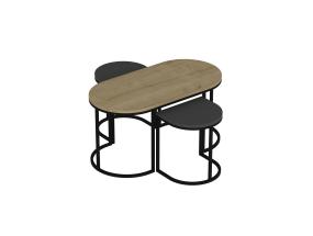 Mööblikomplekt lauad Dena - Anthracite, Oak