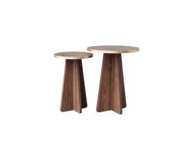 Kohvilaud Mushroom 2 - Gold, Walnut