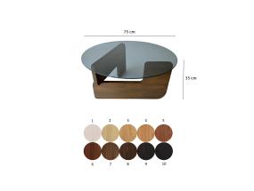 Kohvilaud Mia - Walnut, Fume