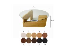 Kohvilaud Mia - Oak, Transparent