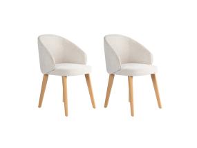 Mööblikomplekt toolid Bentley - White, Light Oak