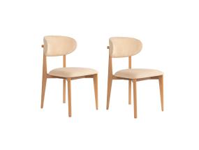Mööblikomplekt toolid Lionte - Beige, Light Oak