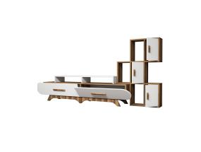 TV laud Flora S - Walnut, White