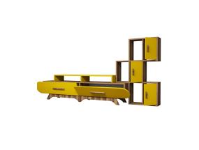 TV laud Flora S - Walnut, Yellow