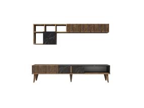 TV laud Milan - Walnut, Black