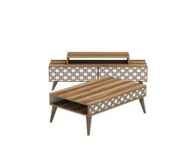 City - Walnut, White