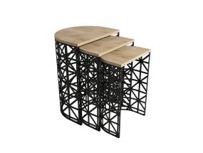 Mööblikomplekt lauad Stil Metal Ferforje - Oak