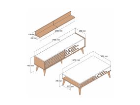 Valensiya 140 - Walnut, White, Marble