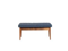Vina Bench Dark Blue, Walnut