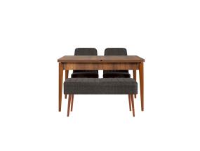 Mööblikomplekt toolid Vina 1053 - 3 - Anthracite, Walnut