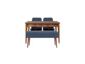 Mööblikomplekt toolid Vina 1048 - 3 - Walnut, Dark Blue
