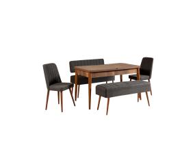 Mööblikomplekt toolid Vina 1053 - 4 - Anthracite, Walnut
