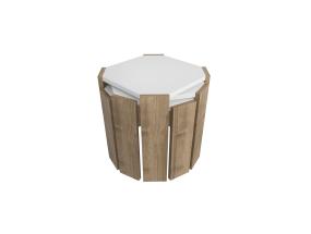 Kohvilaud Lori - White, Walnut