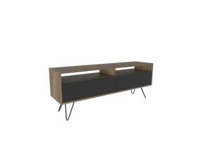 TV laud Flay - Walnut, Black