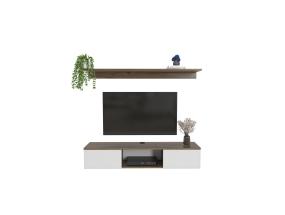 TV laud Elia - Walnut, White